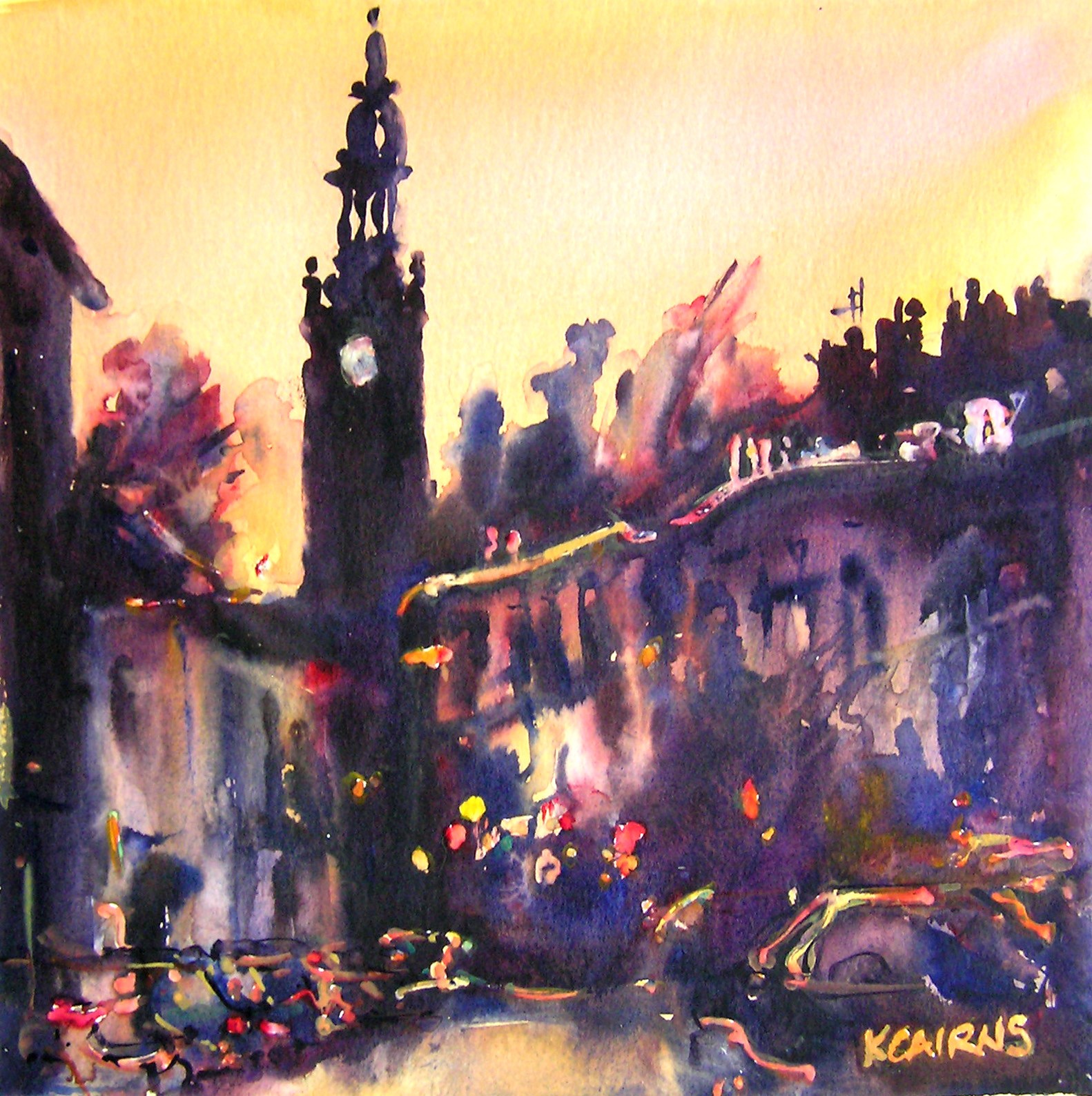 'Tail Lights in the Sunset, Nithsdale Road' by artist Karen Cairns